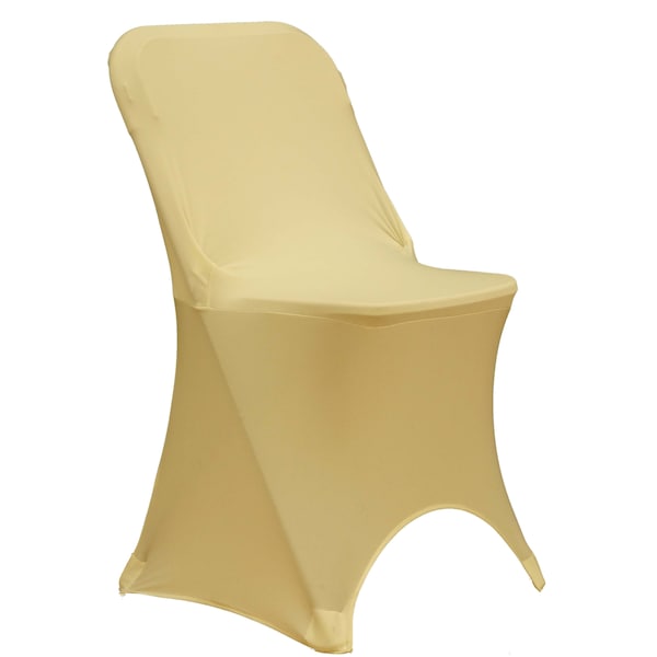 Atlas Commercial Products Spandex Folding Chair Cover, Ivory - SPFCC34-IV