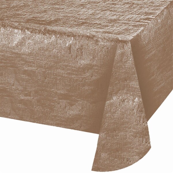 Commander In Chef 54 x 108 in. Rose Gold Foil Tablecloth, 12PK - CO3517830