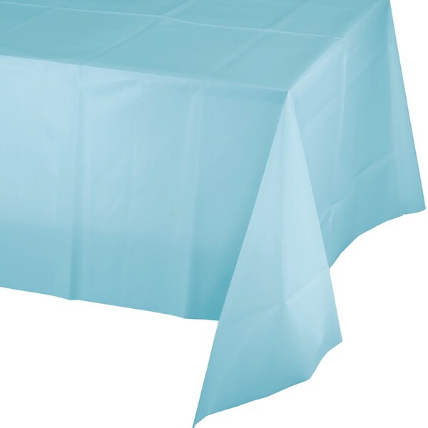Touch Of Color Pastel Blue Plastic Tablecloth, 108"x54", 12PK - 013025