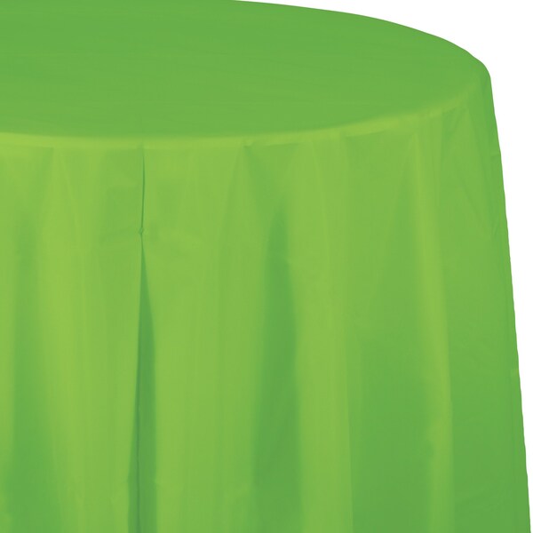 Touch Of Color Fresh Lime Green Round Plastic Tablecloth, 82", 12PK - 703123