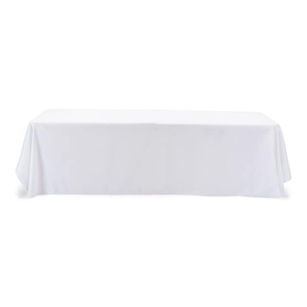 Atlas Commercial Products 90" x 132" Polyester Tablecloth, White - PY-90X132-01
