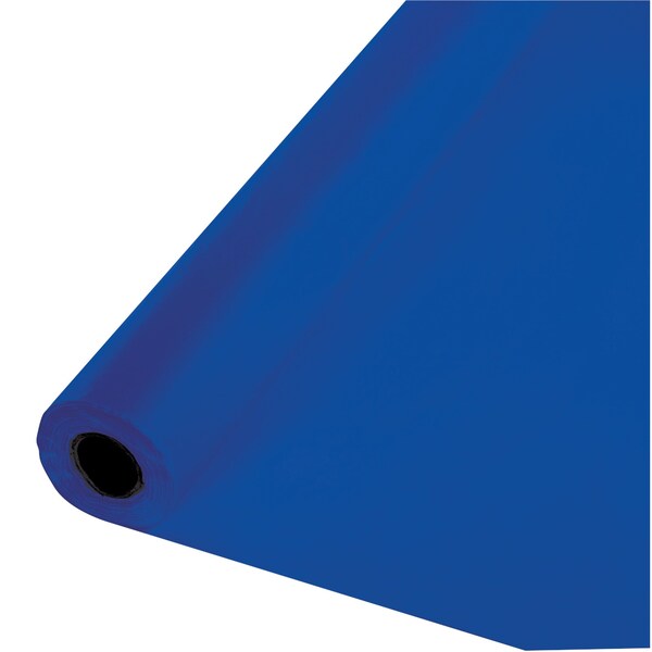 Touch Of Color 100' x 40" Cobalt Blue Plastic Banquet Roll - 763147