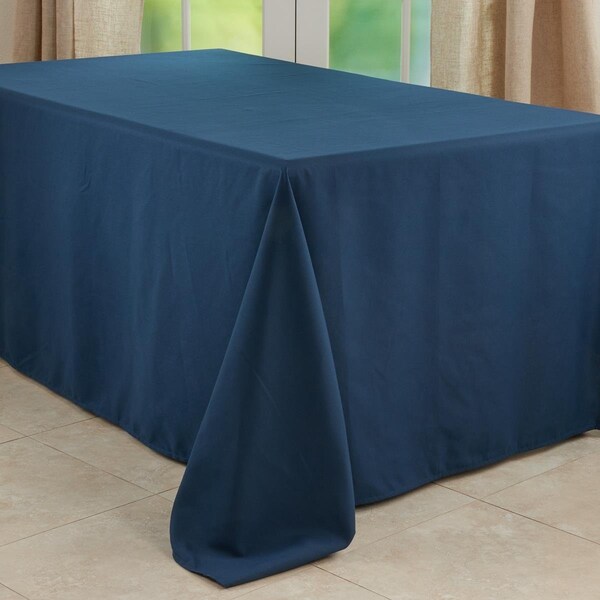 Saro 90 x 156 in. Casual Design Everyday Oblong Tablecloth, Navy Blue - 321.NB90156B