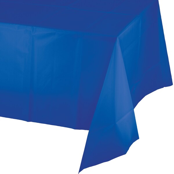 Touch Of Color Cobalt Blue Plastic Tablecloth, 108"x54", 12PK - 723147