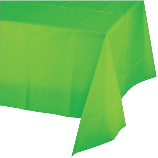 Touch Of Color Fresh Lime Green Plastic Tablecloth, 108"x54", 12PK - 723123