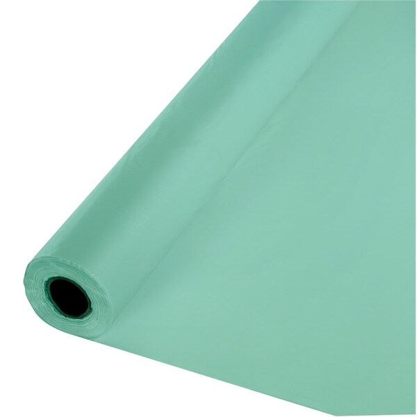 Touch Of Color 100' x 40" Fresh Mint Green Plastic Banquet Roll - 318895