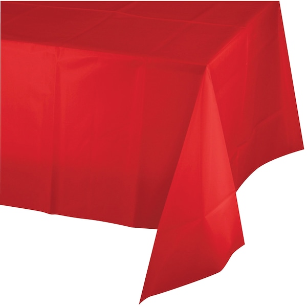 Touch Of Color Classic Red Plastic Tablecloth, 108"x54", 12PK - 011031