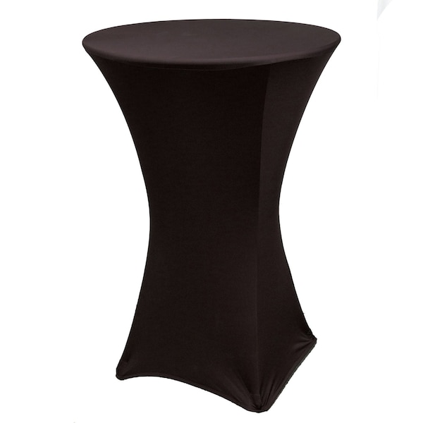 Atlas Commercial Products Spandex Fitted Stretch Table Cover for 30" Cocktail Table, Black - SP-CTC-03