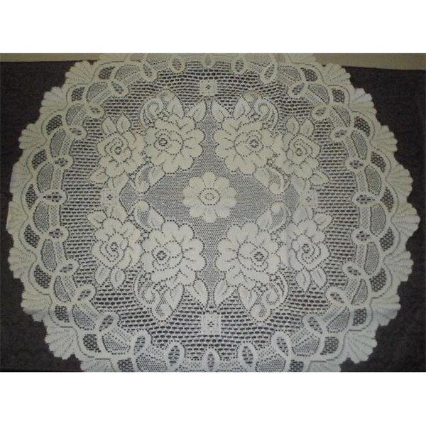 Tapestry Trading Tapestry Trading 558W35 36 in. European Lace Table Topper; White - 558W35
