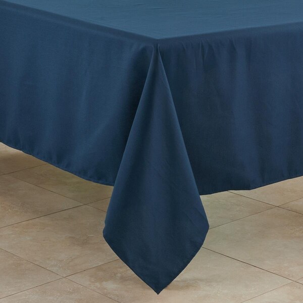 Saro 84 in. Casual Design Everyday Square Tablecloth, Navy Blue - 321.NB84S