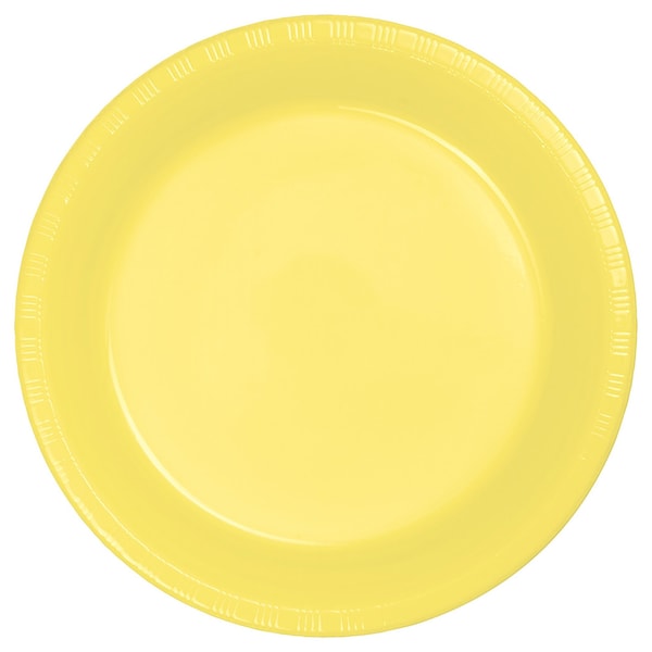 Touch Of Color White Round Plastic Tablecloth, 82", 12PK - 703272