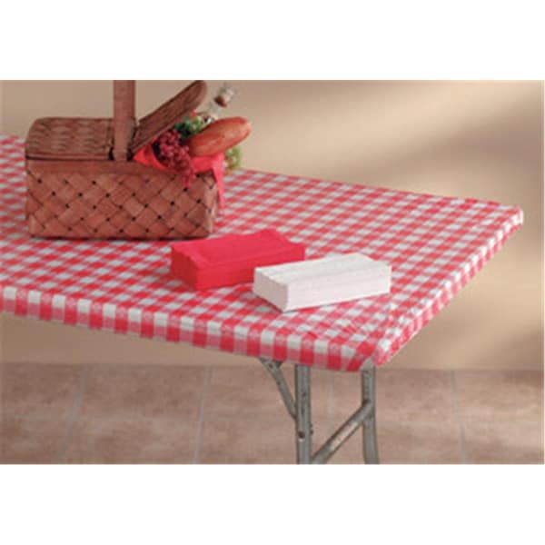 Gloriousgifts Disposable Table Cover - Red Gingham - 18in. x 96in. - GL3566091