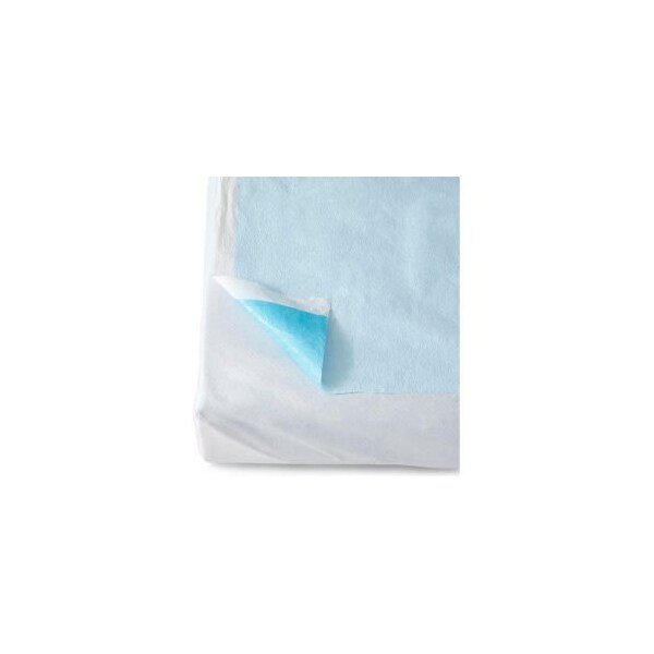 Medline Industries Medline Disposable Tissue/Poly Flat Stretcher Sheets, 40inW x 90inL, Blue, 50/Case - NON24335