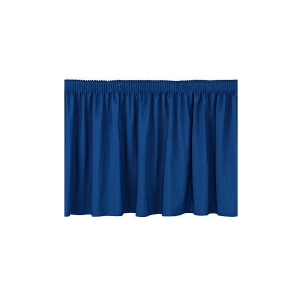 National Public Seating Stage Shirred Pleat Skirting, 16"H x 96"L, Blue - SS16-96-04