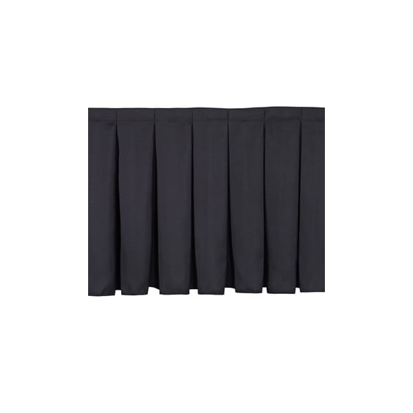 National Public Seating Stage Box Pleat Skirting, 32"H x 96"L, Black - SB32-96-10