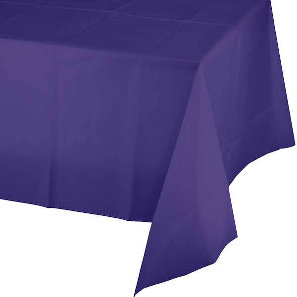 Touch Of Color Purple Plastic Tablecloth, 108"x54", 12PK - 01287