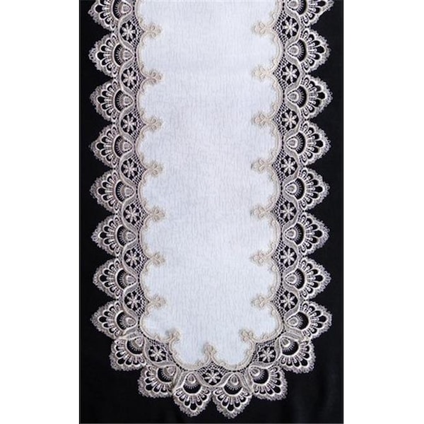 Sinobrite Sinobrite H8139-F2 Gold Lace Round Doily; 12 in. - H8139/F2(012)