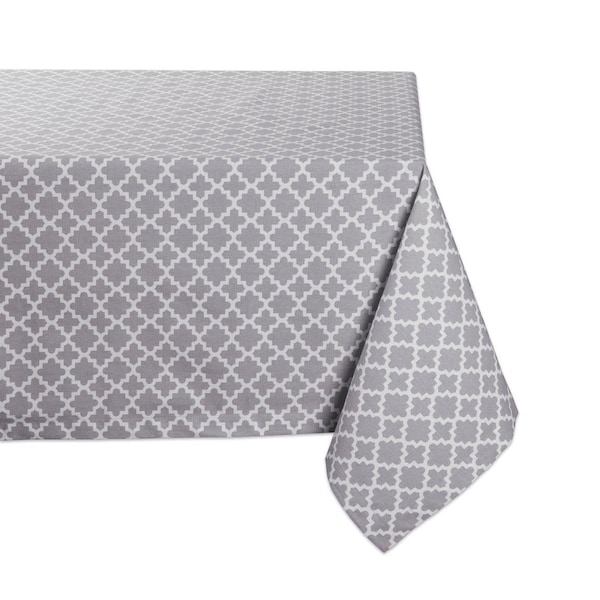 Fastfood 60 x 104 in. Gray Lattice Tablecloth - FA2567348