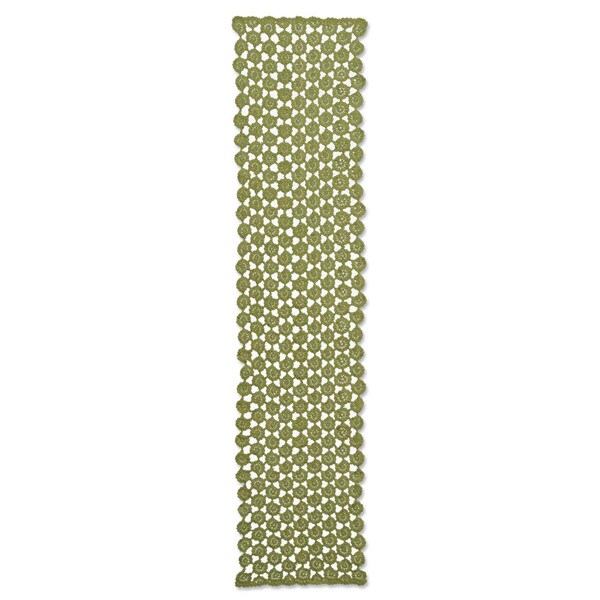 Heritage Lace 14 x 60 in. Crochet Envy Pearl Table Runner, Fern - CEP-1460F