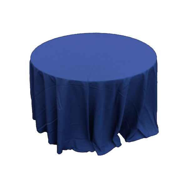 Atlas Commercial Products 108" Round Polyester Tablecloth, Navy Blue - PY-108R-21