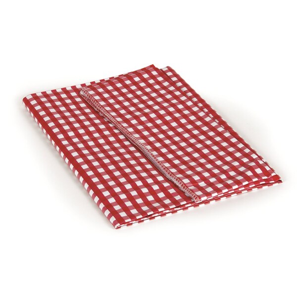 Camco PICNIC TABLECLOTH, RED/WHITE 52IN X 84IN, BILINGUAL - 51019
