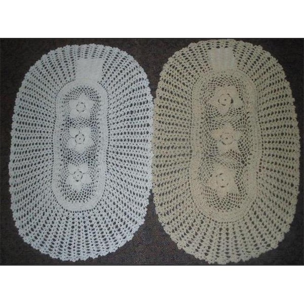 Tapestry Trading Tapestry Trading NL-021436 14 x 36 in. Handmade Indian Crochet Table Runner; Ivory And White - NL-021436