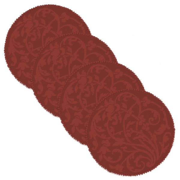 Heritage Lace 12 in. Rondeau Round Doilies, Paprika - Set of 4 - RN-1200PK-S