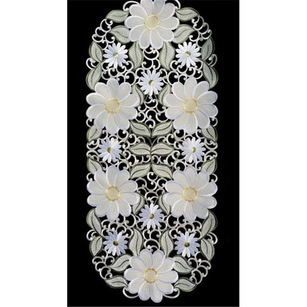 Sinobrite Sinobrite H0997-1 Yellow Daisy Round Doily; 12 in. - H0997/1(012)