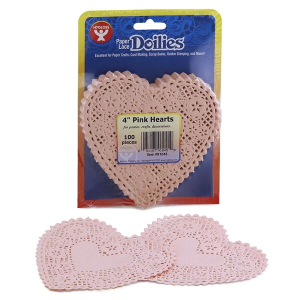 Plushdeluxe Doilies 4 Pink Hearts, 3PK - PL3481834