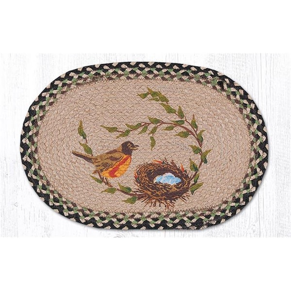 Palacedesigns Robins Nest Printed Oval Placemat 13 x 19 in. - PA2848728