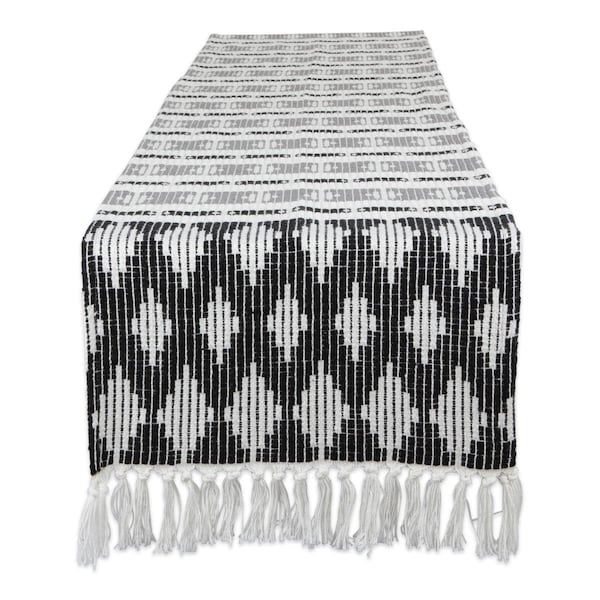Fastfood 15 x 72 in. Black & Grey Colby Southwest Table Runner - FA2567578