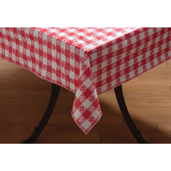 Carlisle Foodservice Tablecloth Check, 52"x52", Red - 51515252SM001
