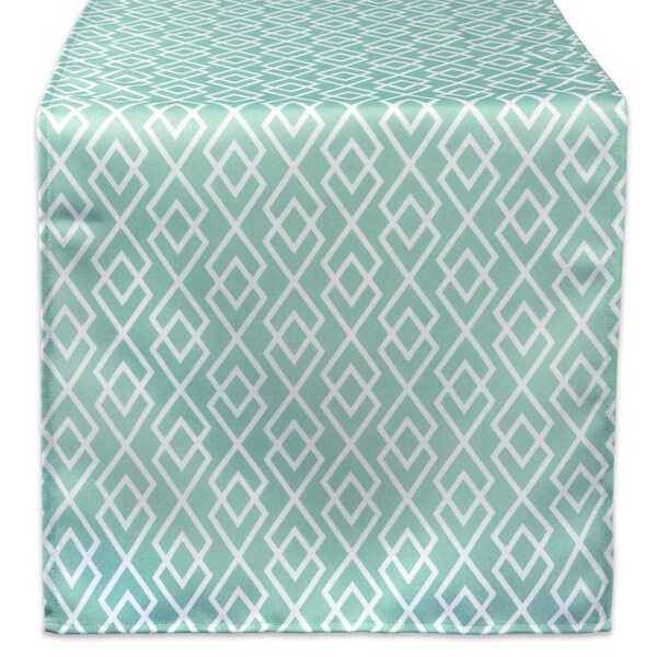 Fastfood 14 x 72 in. Aqua Diamond Outdoor Table Runner - FA1535529