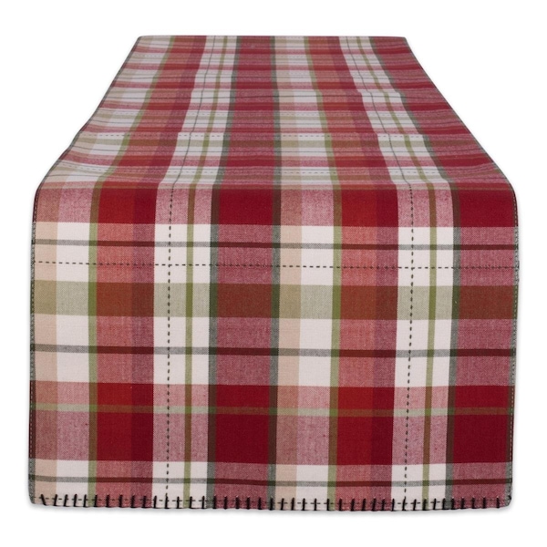 Fastfood 14 x 72 in. Mountain Trail Plaid Reversible Embellished Table Runner - FA2567874