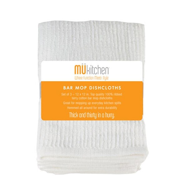 Mukitchen 6600-1203 Flour Sack towel set-3-Cool Colors- 4 sets - 6610-1200