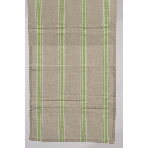 Northlight Seasonal 55 x 15.75 in. Naturelle et Terreuse Brown White and Green Striped Table Runner - 31370362