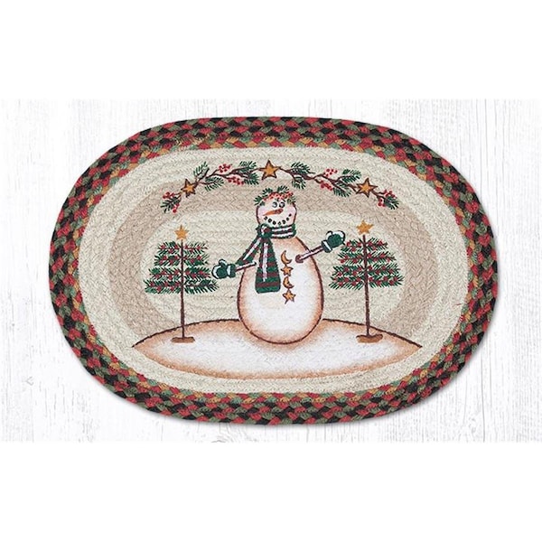 Palacedesigns Moon & Star Snowman Oval Placemat - 13 x 19 in. - PA2850381