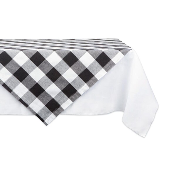 Fastfood 40 x 40 in. Buffalo Check Table Topper - Black - FA1539457