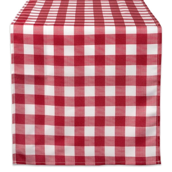 Fastfood 14 x 72 in. Red Check Outdoor Table Runner - FA2209051
