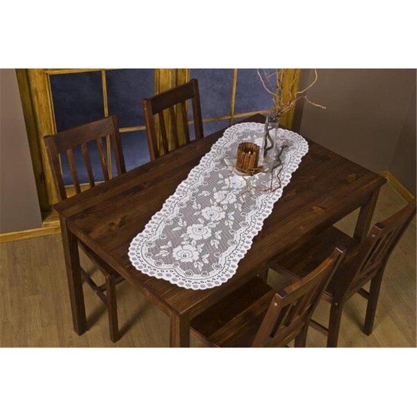 Fastfood 16 x 36 in. European Lace Table Runner, Ivory - FA2570108