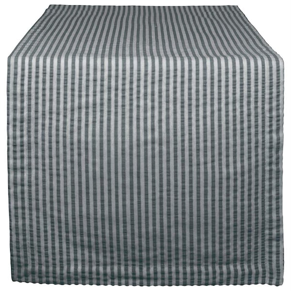 Fastfood 14 x 108 in. Mineral Seersucker Table Runner - FA1539460