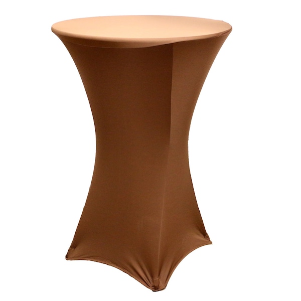 Atlas Commercial Products Spandex Fitted Stretch Table Cover for 30" Cocktail Table, Chocolate - SP-CTC-30