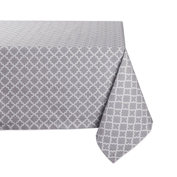 Fastfood 60 x 84 in. Gray Lattice Tablecloth - FA2567347