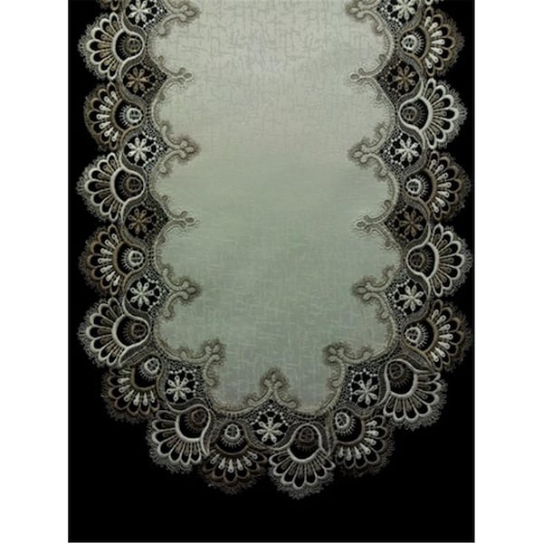 Sinobrite Sinobrite H8139-FF Cocoa Lace Oblong Table Cloth; 68 x 90 in. - H8139/FF(68X90)