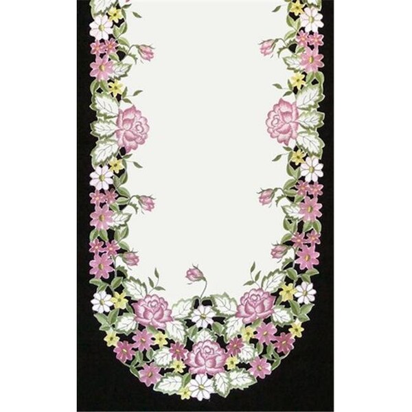 Sinobrite Sinobrite H0893 Pink Rose & Yellow Daisy Round Doily; 12 in. - H0893(012)