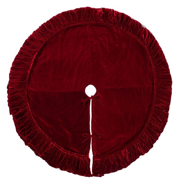 Vickerman 60 in. Plush Red Velvet Tree Skirt - QTX17751