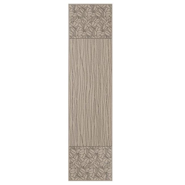 Heritage Lace Heritage Lace LF-1454XB Leaf Lines 14 x 54 in. Runner; Flax & Black - LF-1454XB