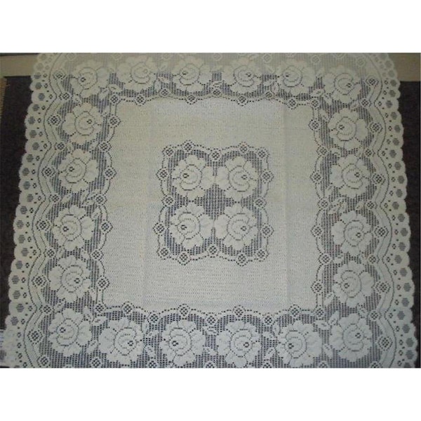 Fastfood 24 x 48 in. European Lace Table Topper, White - FA2570095