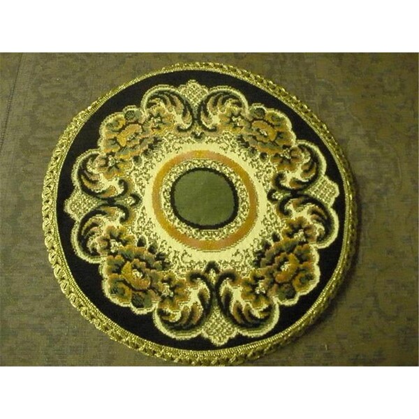 Fastfood 28 in. Begium Table Top Verona Doily, Black - FA2570184