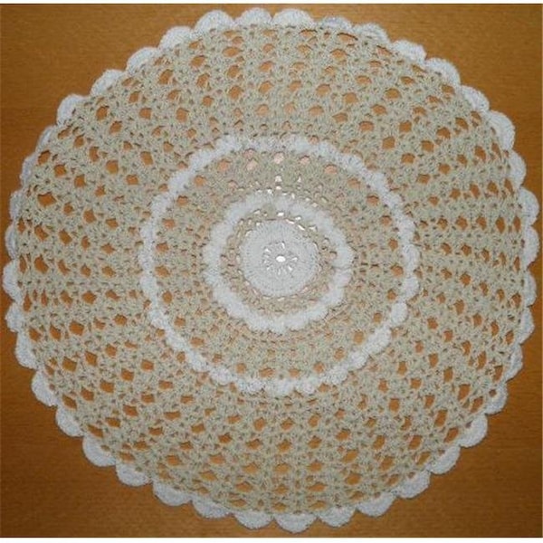 Tapestry Trading Tapestry Trading NL-14I12 12 in. Handmade Indian Crochet Doily; Ivory - NL-14I12